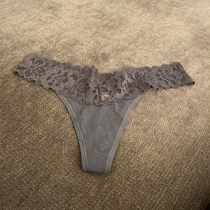 Victoria’s Secret gray lace thong panty